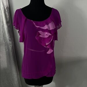 Worthington Vibrant Purple Layered Blouse